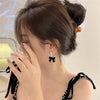 Red Black Bowtie Earrings for Women Girls Simulated Pearl Cloth Bow Tie Earrings Jewelry Ear Accessories Beautiful Gifts - Image 2