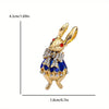 1PC Vintage baroque brooch ladies men's rabbit enamel crystal pin cute drip oil badge party gift dress ornaments - Image 4