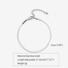 3mm Silver Color Stainless Steel Flat Chain Bracelet Simple Bracelet For Men Retro Jewelry Accessories Women Bracelet - Image 3