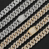 Hip Hop Shiny 15MM Cuban Link Chain Necklace Women Men Silver Color Rhinestone Iced Out Cuban Chain Punk Jewelry Necklace Gift - Image 5
