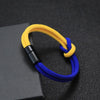 Creative Bicolor Bracelet Men Attract Strong Magentic Braclet Ukraine Brazil Flag Colors Braslet Pulseira Tela Jewelry - Image 1