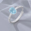 Silver Rings For Women Geometric Jewelry Finger Adjustable Simple MoonStone Ring For Party Birthday Gift - Image 1