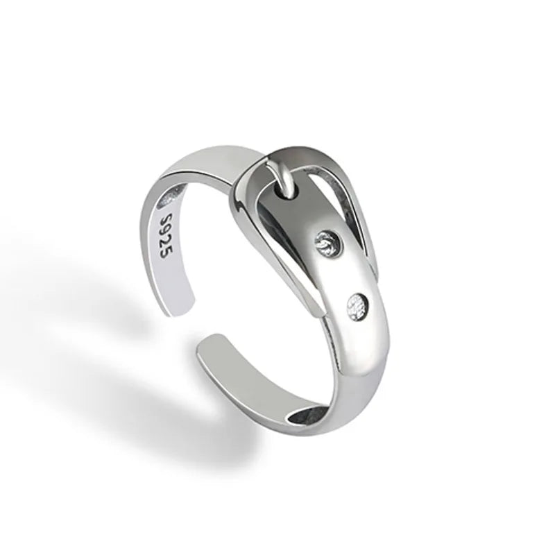 Silver Belt Adjustable Rings Wedding Engagement Jewelry For Women Accessories Dropshippin - Image 1