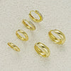 3 Pairs Stainless Steel Crystal Zirconia Hoop Earrings for Women Simple Gold Plated Circle Punk Earrings Piercing Jewelry - Image 5