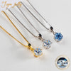 JoyceJelly Pendant Necklace For Women Royal Blue Color Silver Wedding Jewelry - Image 1