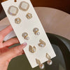 6/10/12 Pcs Simulated Pearl Round Square Stud Earrings Small French Elegant Daity Ear Studs for Women Daily Jewelry Sets F - Image 30