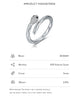 MODIAN 925 Sterling Silver Platinum Plated Adjustable Snake Ring Trendy Black Zircon Vintage Textures Jewelry For Women Gifts