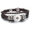 Leather 18MM Snap Button Bracelet Bangle Handmade Braided Leather Snap Bracelets for Women Men Buttons Jewelry - Image 35