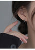 Silver Black Heart hoop Earrings Temperament Simple Inlaid for Women Wedding Jewelry Accessories - Image 14
