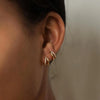 Gold Color Metal Double Layered Huggie Hoop Earrings for Women Girls Crystal Geometric Catilage Earrings Jewelry - Image 2