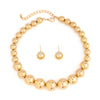 Punk Acrylic Ccb Ball Bead Chain Necklace Drop Earrings for Women Vintage Imitation Pearl Clavicle Chain Grunge Jewelry Set - Image 4