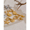 Ocean Style Pearl Conch Shell Starfish Drop Summer Hoop Earrings for Women Stainless Steel Holiday Daily Jewelry - Image 4