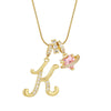 Letter Necklace for Women Pink Zircon Heart-shaped Pendant Suitable for Girls to Wear Personalized Gold-plated Jewelry - Image 28