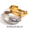 316L Stainless Steel Polished Dome Open Cuff Bracelet Gold Plated Exaggerated Jewelry For Women Gift - Image 1