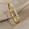 Stainless Steel Simple Inlaid Zircon Bracelet Bangles For Women Charm Jewelry Gift - Image 7