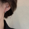 Silver Color Zircon Bend T Letter Hoop Earrings for Women Summer Minimalist Jewelry - Image 4