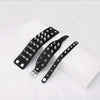 PU Leather Studded Bracelet Punk Spike Rivets Cuff Black Wristband Bracelet For Rock-Themed Events Festival Hombre - Image 3