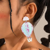 1 Pair of Colorful Reflective Cloud Air Balloon Earrings Made of Acrylic Splicing, And Simple Versatile Jewelry - Image 2