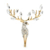Lucky Deer Brooches For Women Unisex 2-color Rhinestone Beautiful Christmas Animal Party Office Brooch Pins Gifts - Image 1