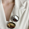 Greatera Women's Brooch Irregular Folded Round Metal Pins Gold Silver Color Brooches Accessories Party Jewelry Gift - Image 4