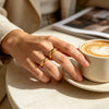 Gold Plated Silver Color Minimalist Basic Thick Plain Loop Circle Stainless Steel Rings For Women - Image 3