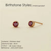 Stainless Steel Birthstone Earrings Pierced Gold Push-Pull Earrings Simple Ladies Holiday Party Gifts - Image 7
