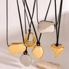 Irregular Geometric Pendant Necklace with Wax Cord - Image 4