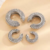C Shaped Crystal Ear Cuff in Gold Tone and Silver Tone - Image 18
