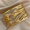 Irregular Geometric Hollow Stainless Steel Cuff Bracelet Exaggerated Gold Silver Color Wide Open Bangles Jewelry - Image 4