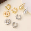 C-Shaped Clip-On Ear Cuff with Water Drop Detail - Image 33