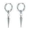 1Pair Punk Lock Lightning Chain Feather Leaf Stainless Steel Male Woman's Piercing Hoop Earring for Man Jewelry Vintage - Image 2