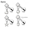4pcs 16G 18G Threaded Earrings Studs Labret Lip Studs Steel CZ Zircon Nose Rings Ear Lip Piericing - Image 9