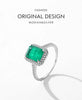 MODIAN 925 Sterling Silver Luxury Rectangle Emerald Cut Sparkling Ring Platinum Plated For Women Wedding Statement Jewelry Gift