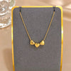 Cute Triple Color Heart Beads Necklace for Women Gold Plated Stainless Steel Charm Necklaces Jewelry - Image 2