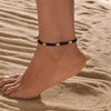 Minimalist Black Rice Beads Chain Anklets For Women Men Handmade Ankle Bracelet Elastic Rope Beach Unisex Foot Accessories - Image 1