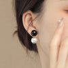 Retro French Sweet Pearl Temperament Drop Earrings Black White Beads Senior Simplicity Women Earrings Jewelry - Image 2