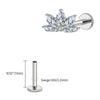 Titanium 16G Marquise Lotus CZ Flower Flat Back Stud Labret Tragus Helix Cartilage Conch Earring Piercing - Image 12
