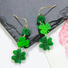 Green Clover Earrings For Women Fashoin Glitter Acrylic Drop Earrings Holiday St. Patrick Jewelry Gift - Image 4