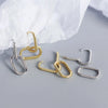 Silver Geometric Oval Hoop Earrings for Women Simple Metal Style Detachable Earrings for Women Jewelry Gifts - Image 5