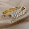 1pc Full Rhinestone Gold Color Glitter Zircon Stainless Steel Bracelet Bangle for Women Crossed Open Cuff Bangles - Image 4