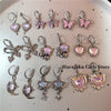 Gothic Y2K Moonlight Stone Heart Star Bow Pendant Earrings For Egirl Emo 2000s Goth Cute Dream Fairy Vintage Jewelry Accessories - Image 1