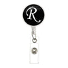 26 English Letters Brooch A-Z Initial Round Glass Ball Pendant Retractable Badge Reel For Women Gifts Jewelry - Image 1