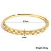 316L Stainless Steel Bangle Bracelet with Cubic Zirconia Details in Gold-Tone - Image 17