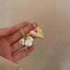 Golden Heart Tassel Drop Earrings Asymmetric Imitation Baroque Pearl Dangle Earring for Woman Party Jewelry - Image 2