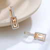 Silver Plated Zircon Full Paved Long Dangle Earrings For Women Syoujyo Rose Gold Color Square Jewelry - Image 5
