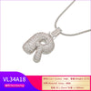 Silver Color Bubble Initial Letters Necklaces 26 Letters Pendants Necklaces for Women Brass CZ Jewelry - Image 50