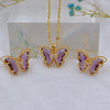 European and American Cute Micro-inlaid Butterfly Necklace Earrings Set Classic Light Transparent Stainless Steel - Image 14