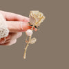 Rhinestone Feather Brooch Pin in Gold-Tone and Silver-Tone Styles - Image 33