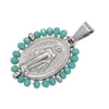 Virgin Mary Pendant Necklace with Colorful Beaded Stainless Steel Chain - Image 15