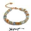 Colorful Stone Beads Chain Handmade Bracelet Bangle Bohemia Stainless Steel Y2K Jewelry Gift - Image 1